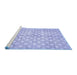 Sideview of Machine Washable Abstract Blue Modern Rug, wshabs382blu