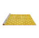 Sideview of Machine Washable Abstract Yellow Modern Rug, wshabs382yw