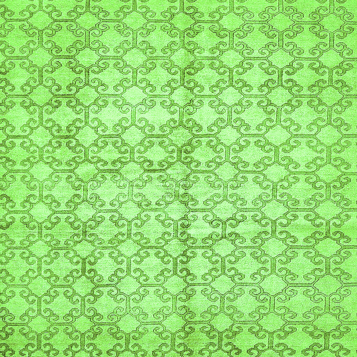 Square Abstract Green Modern Rug, abs382grn