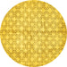 Round Abstract Yellow Modern Rug, abs382yw