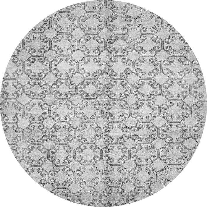Round Abstract Gray Modern Rug, abs382gry