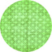 Round Abstract Green Modern Rug, abs382grn