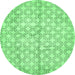 Round Abstract Emerald Green Modern Rug, abs382emgrn