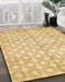 Abstract Yellow Modern Rug in Family Room, abs382