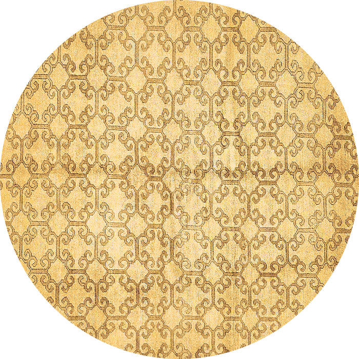 Round Abstract Brown Modern Rug, abs382brn
