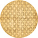 Round Abstract Brown Modern Rug, abs382brn