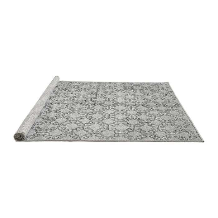 Sideview of Machine Washable Abstract Gray Modern Rug, wshabs382gry