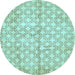 Round Abstract Light Blue Modern Rug, abs382lblu