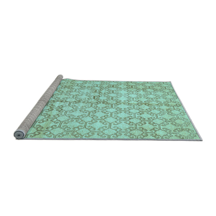 Sideview of Machine Washable Abstract Light Blue Modern Rug, wshabs382lblu