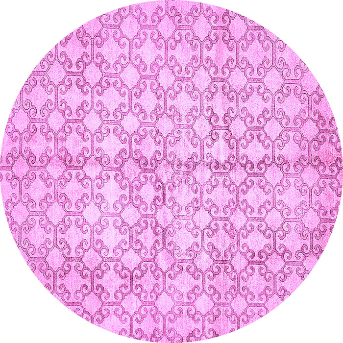Round Abstract Purple Modern Rug, abs382pur