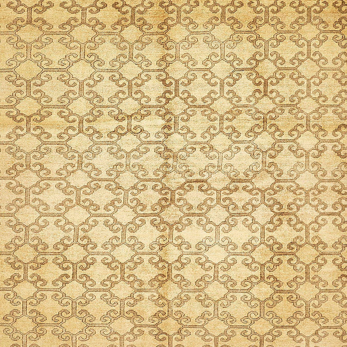 Square Machine Washable Abstract Yellow Rug, wshabs382