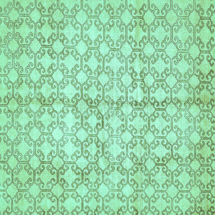 Square Abstract Turquoise Modern Rug, abs382turq