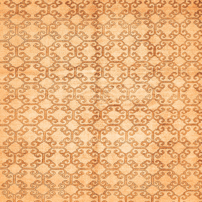 Square Machine Washable Abstract Orange Modern Area Rugs, wshabs382org