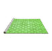 Sideview of Machine Washable Abstract Green Modern Area Rugs, wshabs382grn