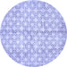 Round Machine Washable Abstract Blue Modern Rug, wshabs382blu