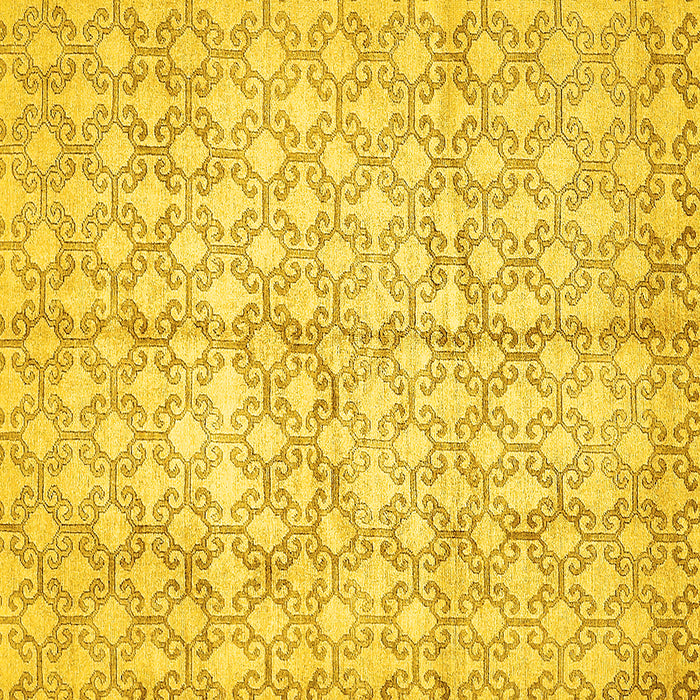 Square Abstract Yellow Modern Rug, abs382yw