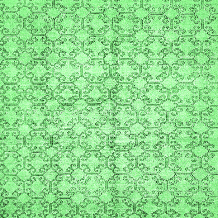 Square Abstract Emerald Green Modern Rug, abs382emgrn