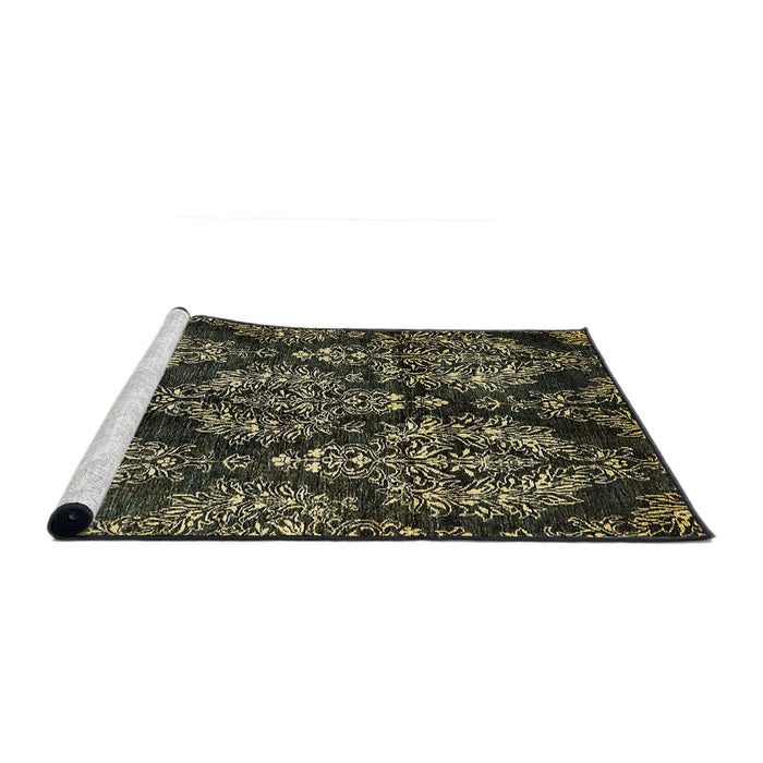Sideview of Machine Washable Abstract Brown Rug, wshabs383