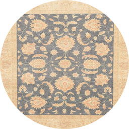 Round Machine Washable Abstract Camel Brown Rug, wshabs3830