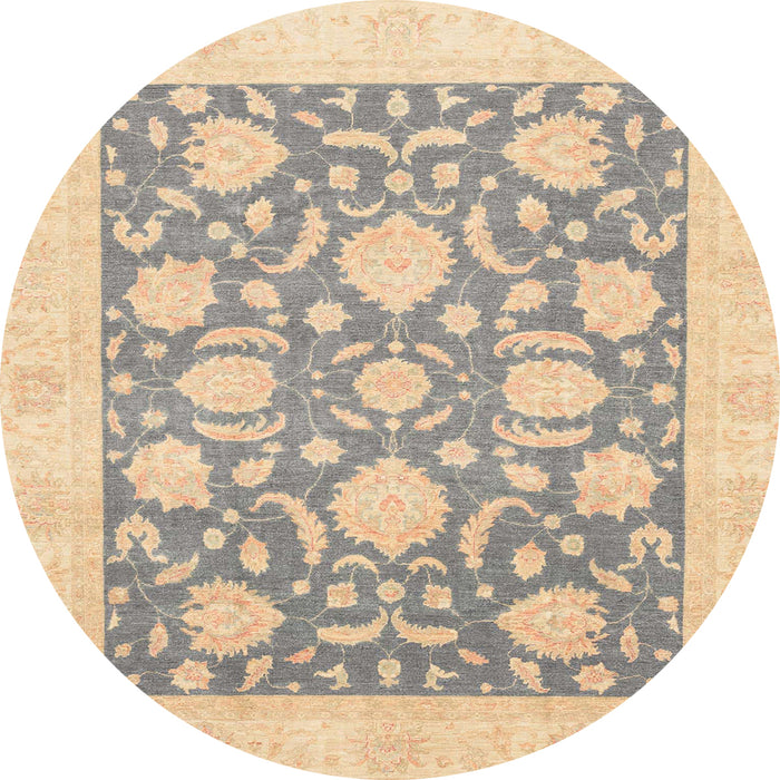 Round Machine Washable Abstract Camel Brown Rug, wshabs3830