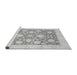 Sideview of Machine Washable Oriental Gray Traditional Rug, wshabs3830gry