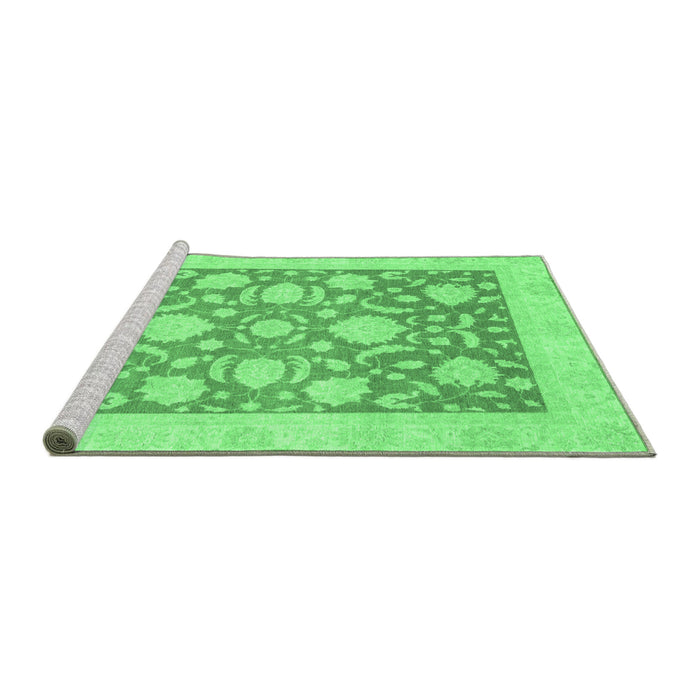 Sideview of Machine Washable Oriental Emerald Green Traditional Area Rugs, wshabs3830emgrn