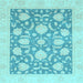 Square Oriental Light Blue Traditional Rug, abs3830lblu