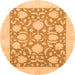 Round Oriental Orange Traditional Rug, abs3830org