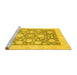 Sideview of Machine Washable Oriental Yellow Traditional Rug, wshabs3830yw