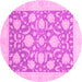 Round Oriental Pink Traditional Rug, abs3830pnk