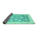 Sideview of Oriental Turquoise Traditional Rug, abs3830turq