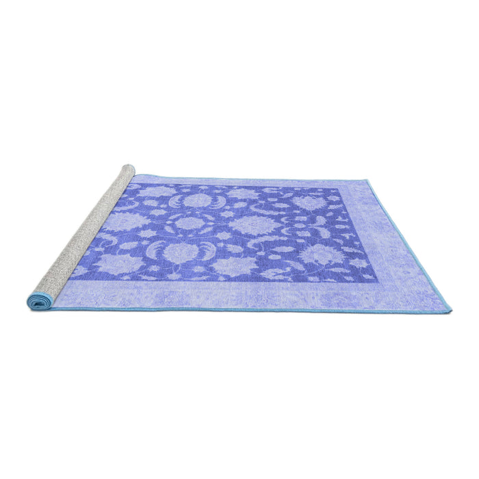Sideview of Machine Washable Oriental Blue Traditional Rug, wshabs3830blu