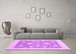 Machine Washable Oriental Purple Traditional Area Rugs in a Living Room, wshabs3830pur