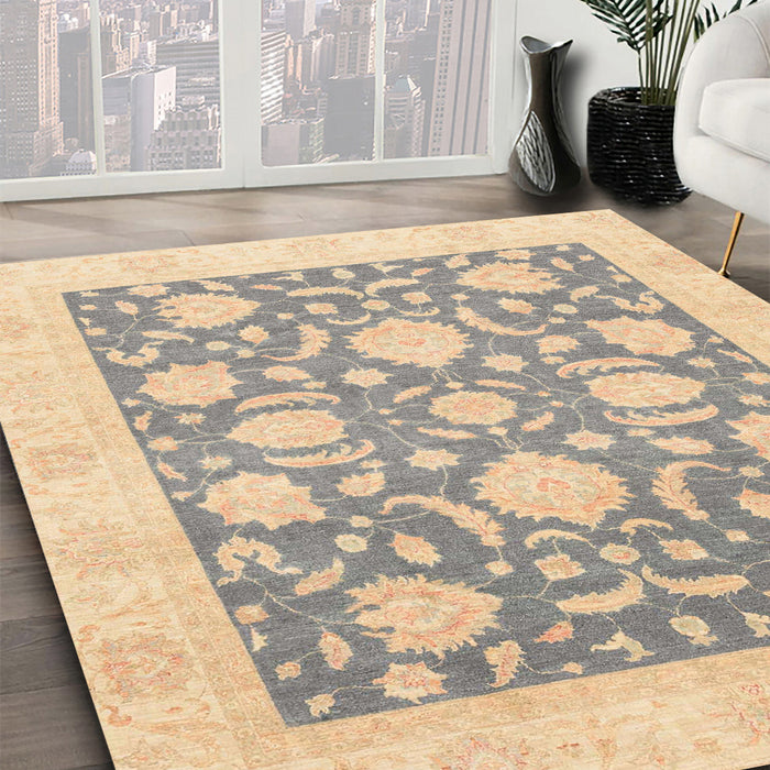 Machine Washable Abstract Camel Brown Rug in a Family Room, wshabs3830