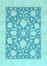 Machine Washable Oriental Light Blue Traditional Rug, wshabs3830lblu