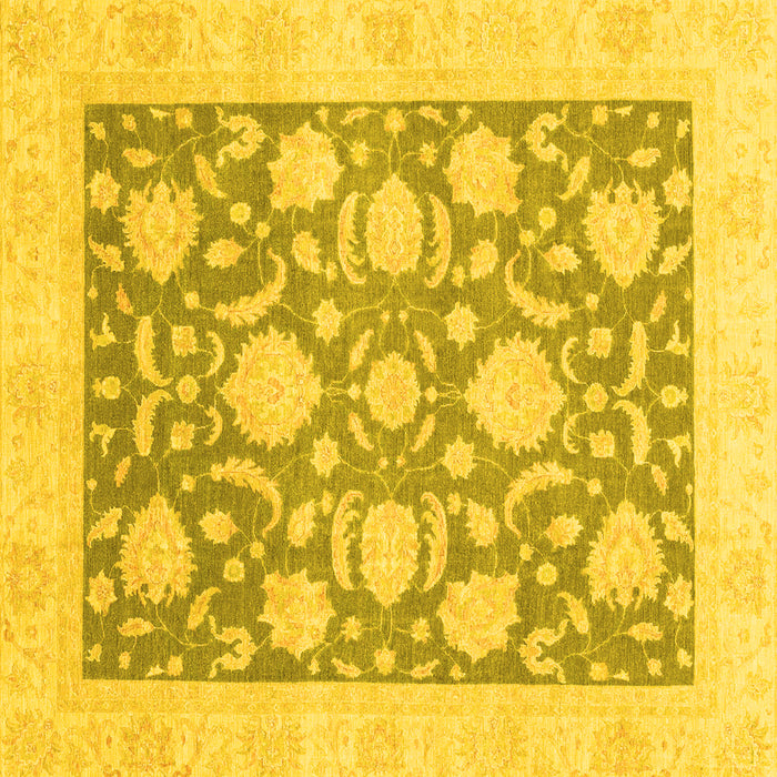 Square Oriental Yellow Traditional Rug, abs3830yw