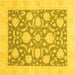 Square Oriental Yellow Traditional Rug, abs3830yw