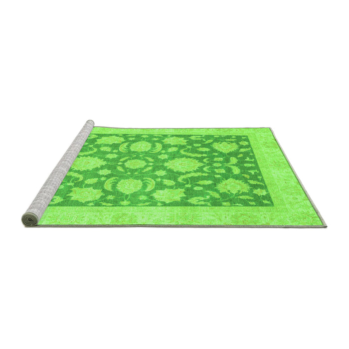 Sideview of Machine Washable Oriental Green Traditional Area Rugs, wshabs3830grn