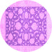 Round Oriental Purple Traditional Rug, abs3830pur