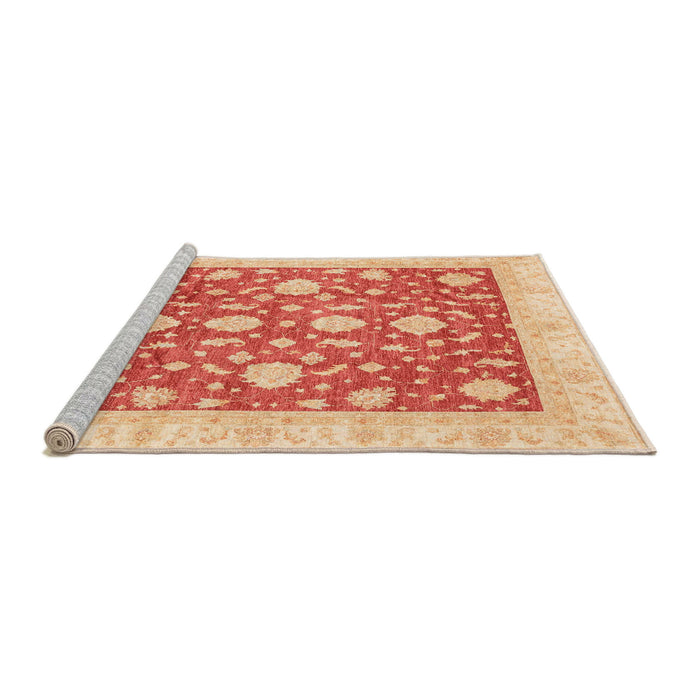 Sideview of Machine Washable Abstract Fire Red Rug, wshabs3831