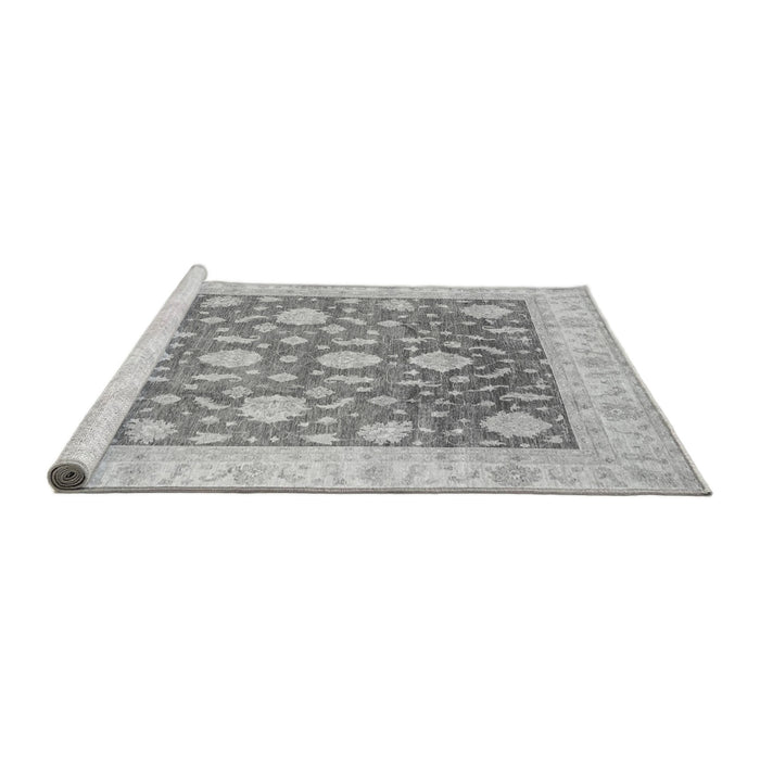 Sideview of Machine Washable Oriental Gray Traditional Rug, wshabs3831gry