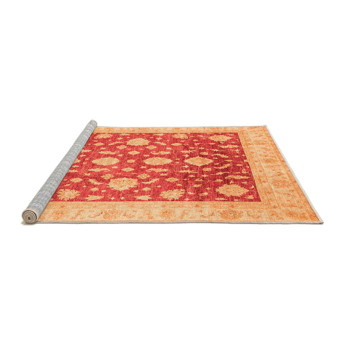 Sideview of Machine Washable Oriental Orange Traditional Area Rugs, wshabs3831org