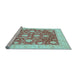 Sideview of Machine Washable Oriental Light Blue Traditional Rug, wshabs3831lblu