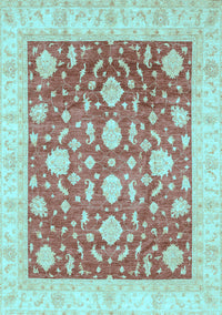 Oriental Light Blue Traditional Rug, abs3831lblu