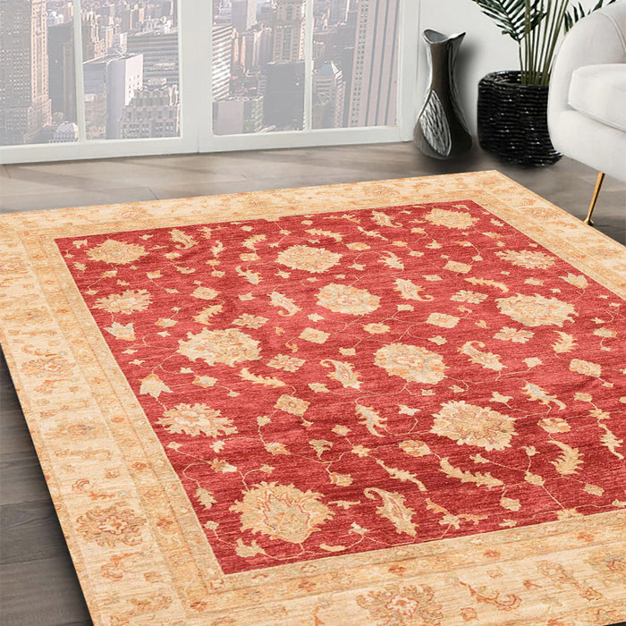 Machine Washable Abstract Fire Red Rug in a Family Room, wshabs3831