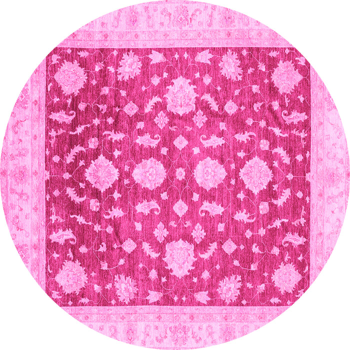 Round Oriental Pink Traditional Rug, abs3831pnk