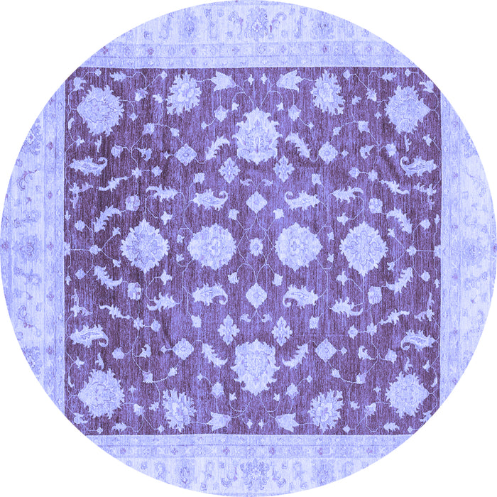 Round Oriental Blue Traditional Rug, abs3831blu