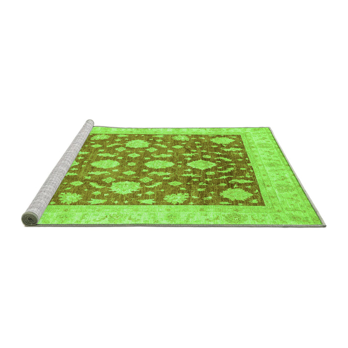 Sideview of Machine Washable Oriental Green Traditional Area Rugs, wshabs3831grn