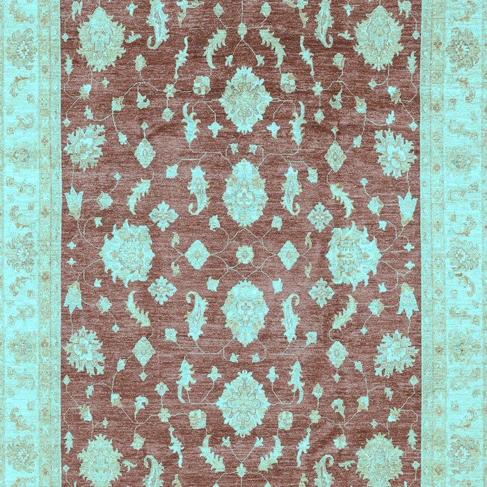 Machine Washable Oriental Light Blue Traditional Rug, wshabs3831lblu