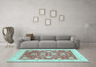 Machine Washable Oriental Light Blue Traditional Rug in a Living Room, wshabs3831lblu